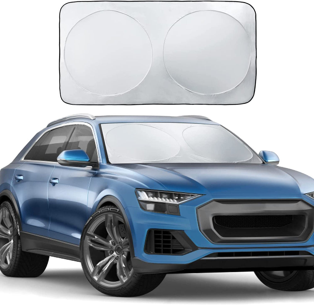 Car Windshield Fits All Cars Sun Shade, Blocks UV Rays, MAVRS Genuine Sun Visor Protector, Sunshade Keeps Your Vehicle Cool and Damage Free, Easy to Use, Fits Windshields of Various Sizes