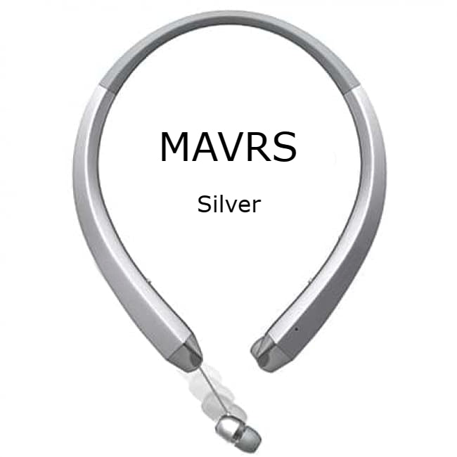 Tone Infinum Hbs-910Neckband Bluetooth Headset, Bluetooth Headset with Retractable Earbuds for Running/Sports Water-Proof Sweat-Proof Noise Canceling Wireless Earbuds for iPhone LG Android ( Silver )
